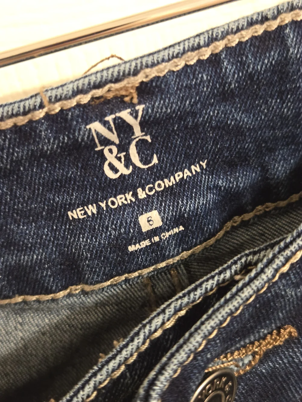 NY&C Women’s Dark Blue Lace-Up Jeans Size 6 - Picture 6 of 8
